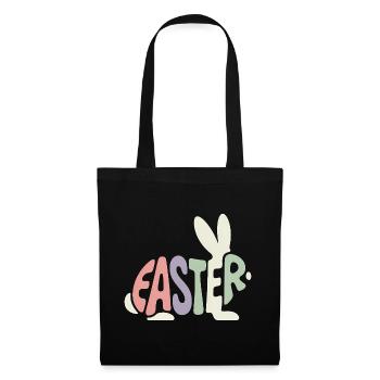Lapin de Pâques - Logo de Pâques - Sac en tissu - noir - Devant