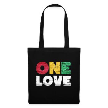 One Love Reggae Musik - Stoffbeutel - Schwarz - Vorne