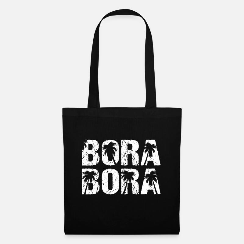 Bora Bora Palmen Pazifik Palmeninsel - Stoffbeutel - Schwarz