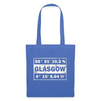 Glasgow Écosse Coordonnées Glasgow - Sac en tissu - bleu pâle - Devant