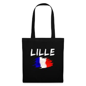 Lille France Ville Drapeau de Lille - Sac en tissu - noir - Devant