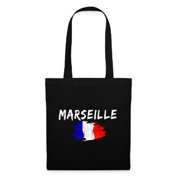 Marseille France Ville Drapeau de Marseille - Sac en tissu - noir - Devant