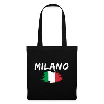Milan, Italie, Drapeau, Milan - Sac en tissu - noir - Devant
