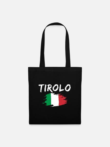 Tirolo Italien Flagge Südtirol - Stoffbeutel - Schwarz