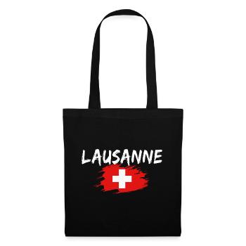 Lausanne Switzerland Flag - Tote Bag - black - Front