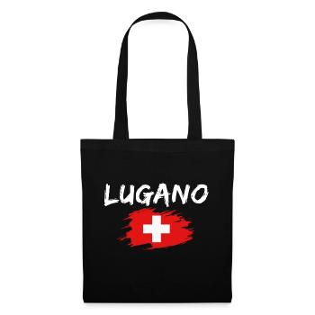 Lugano Switzerland Flag - Tote Bag - black - Front