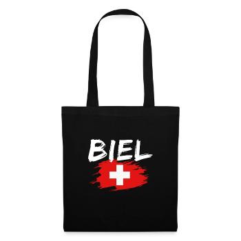 Biel/Bienne Switzerland Flag - Tote Bag - black - Front