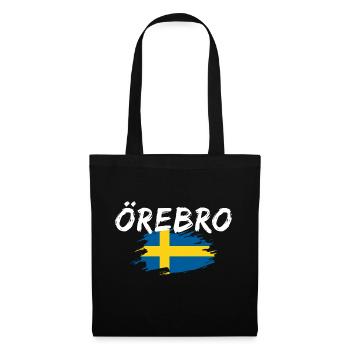 Örebro Flagge Schweden - Stoffbeutel - Schwarz - Vorne