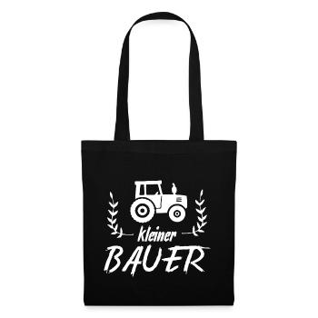 Kleiner Bauer mit Traktor - Stoffbeutel - Schwarz - Vorne