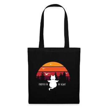 Rétro chat mort tristesse emotional cadeau ange - Sac en tissu - noir - Devant