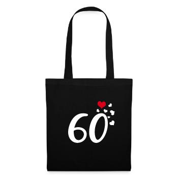 60e anniversaire coeurs 60 - Sac en tissu - noir - Devant
