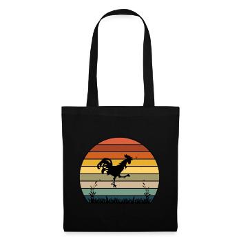 Cadeau Vintage Poulet Retro Coq - Sac en tissu - noir - Devant