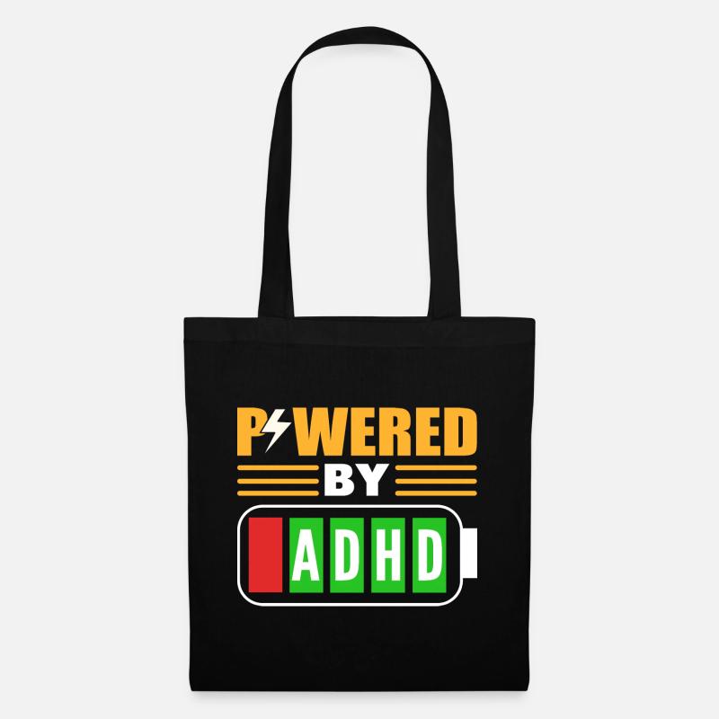 Powered By ADHD ADHS -Berater - Stoffbeutel - Schwarz