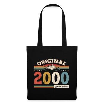 24. Geburtstag Baujahr 2000 Jahrgang 2000 Original - Stoffbeutel - Schwarz - Vorne
