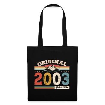 21. Geburtstag Baujahr 2003 Jahrgang 2003 Original - Stoffbeutel - Schwarz - Vorne