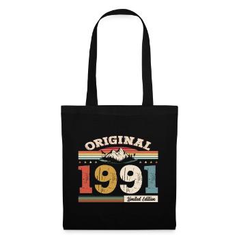 33e anniversaire Année de construction 1991 Année 1991 Original - Sac en tissu - noir - Devant