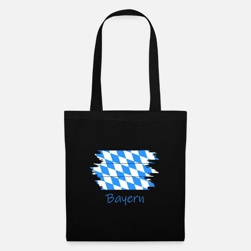 Bayern Flagge Bavaria bayern - Stoffbeutel - Schwarz