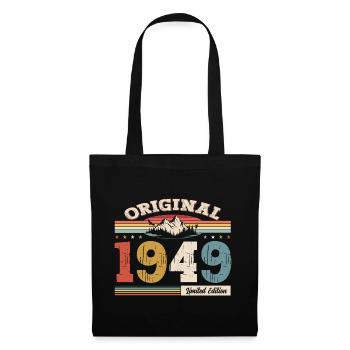 75. Geburtstag Baujahr 1949 Jahrgang 1949 Original - Stoffbeutel - Schwarz - Vorne