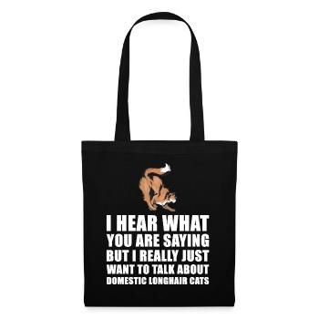 Longhair Chat cadeau mignon - Sac en tissu - noir - Devant