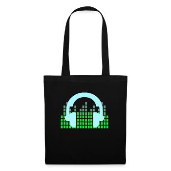 DJ Musik Disco Kopfhörer - Stoffbeutel - Schwarz - Vorne