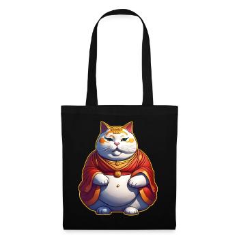 Funny fat cat as Buddha - Tote Bag - black - Front