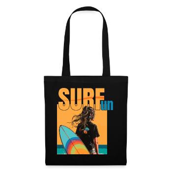 surfing is fun - Stoffbeutel - Schwarz - Vorne