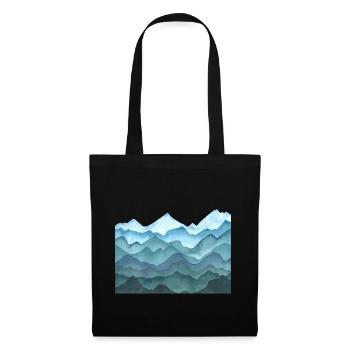 Paysage avec collines ou montagnes - aquarelle - Sac en tissu - noir - Devant