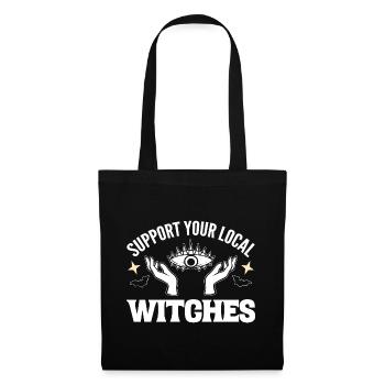 Support Your Local Witches Tarotkartenleser - Stoffbeutel - Schwarz - Vorne