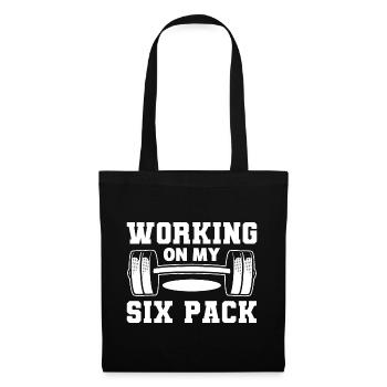 Working On My Six Pack Bodybuilder - Stoffbeutel - Schwarz - Vorne