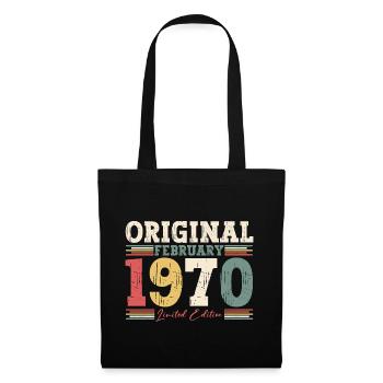 55ème anniversaire cadeau mari Original février 1970 - Sac en tissu - noir - Devant