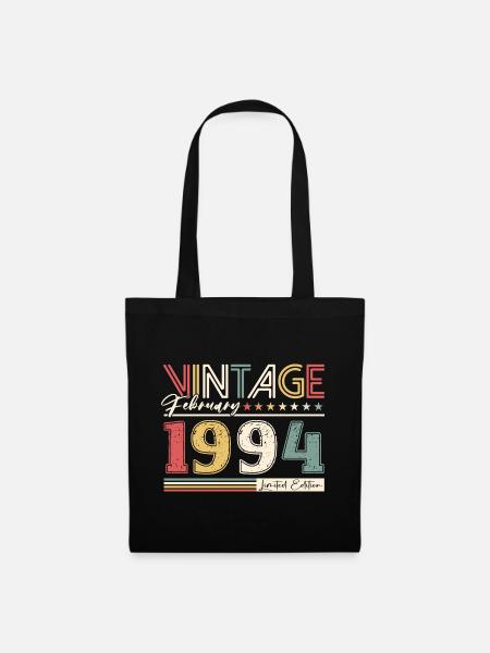 30e anniversaire Vintage Février Millésime 1994 - Sac en tissu - noir