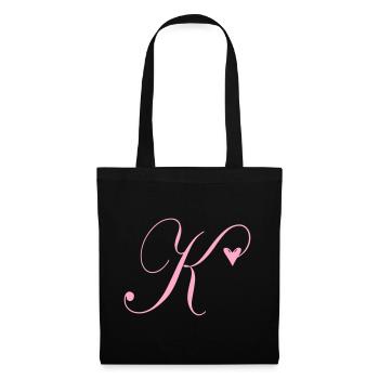 Monogram K Heart Vine - Tote Bag - black - Front