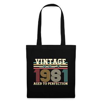 Vintage July 1981 41st birthday Men 41 years - Tote Bag - black - Front