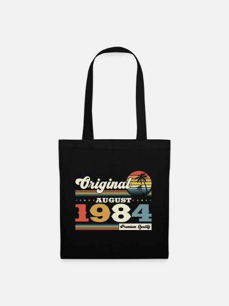 39. Geburtstag Mann Original August Jahrgang 1984 - Stoffbeutel - Schwarz