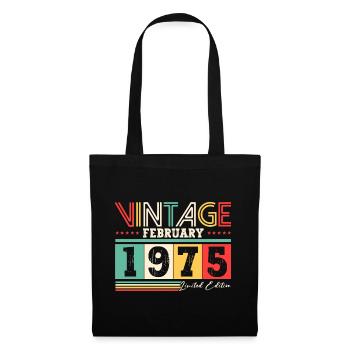 50th Birthday Gift Husband Vintage February 1975 - Tote Bag - black - Front