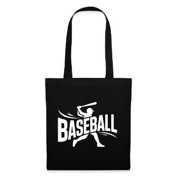 Baseball - Logo sportif cool - Sac en tissu - noir - Devant