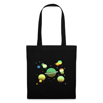 Galaxie spatiale Planète Étoiles - Sac en tissu - noir - Devant