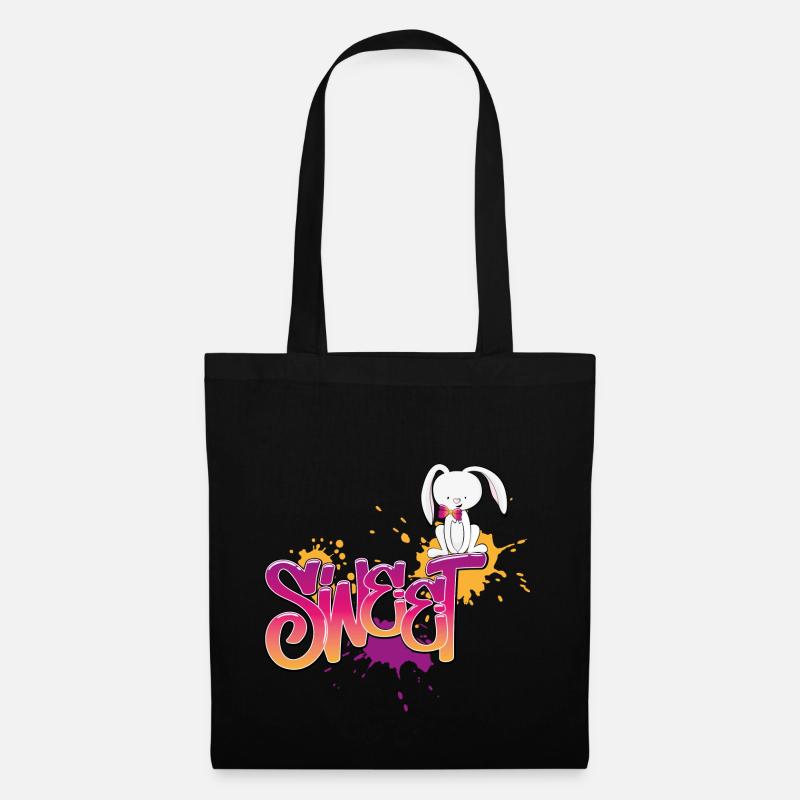 Grafitti Hase Sweet2 - Stoffbeutel - Schwarz