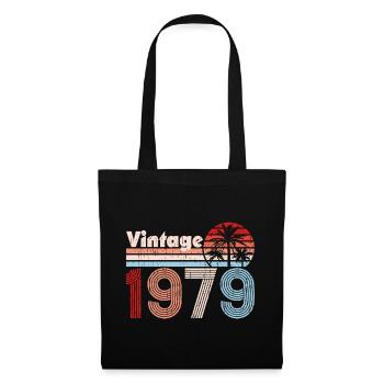 Millésime 1979 Palmiers Rétro Anniversaire - Sac en tissu - noir - Devant