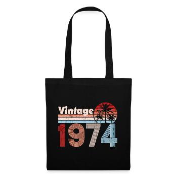 Vintage 1974 Palm Trees Retro Birthday - Tote Bag - black - Front