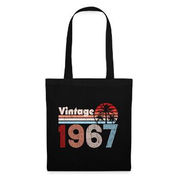 Millésime 1967 Palmiers Rétro Anniversaire - Sac en tissu - noir - Devant
