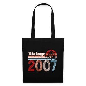Vintage 2007 Palmen Retro Geburtstag - Stoffbeutel - Schwarz - Vorne