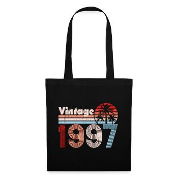 Vintage 1997 Palmen Retro Geburtstag - Stoffbeutel - Schwarz - Vorne