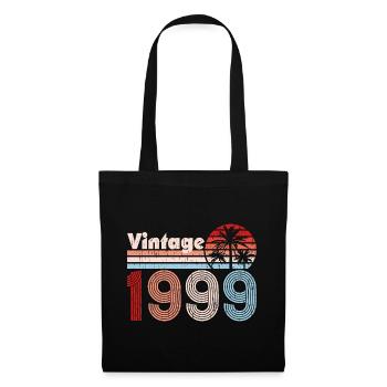 Vintage 1999 Palmen Retro Geburtstag - Stoffbeutel - Schwarz - Vorne
