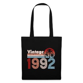 Vintage 1992 Palm Trees Retro Birthday - Tote Bag - black - Front