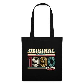 35ème anniversaire cadeau mari Original avril 1990 - Sac en tissu - noir - Devant