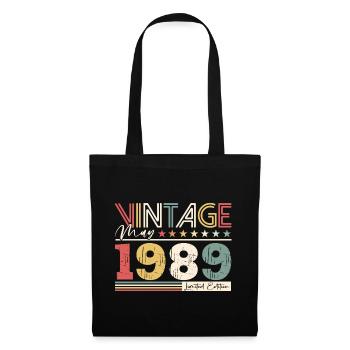 35th Birthday Husband May Vintage 1989 Vintage - Tote Bag - black - Front
