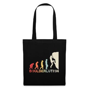 Bouldern Klettern Evolution Bergsteiger Vintage - Stoffbeutel - Schwarz - Vorne