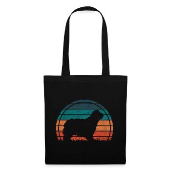 Bergame Berger Chien Vintage ́Rétro - Sac en tissu - noir - Devant