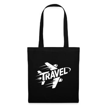 Voyage - Pictogramme de vacances cool - Sac en tissu - noir - Devant